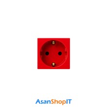 Red Electrical Socket, Screwless – Simin Alborz